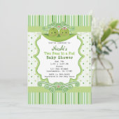 Twee Erwten in een Pod Twins Baby Douche Uitnodigi Kaart (Staand voorkant)