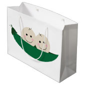 Twee erwten in een Pod Twins Baby Large Cadeautasje (Achterkant Gekanteld)