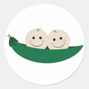 Twee erwten in een Pod Twins Baby Ronde Sticker