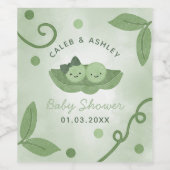 Twee erwten in een Pod Twins Baby showers fles Wijn Etiket (Enkel label)