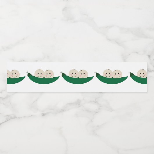 Twee erwten in een Pod Twins Baby Waterfles Etiket (Enkel label)