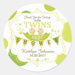 Twee Erwten in een Pod Twins Thank You Label