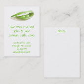 Twee erwten in een Pod Wedding addess-kaart Visitekaartje (Voorkant / Achterkant)