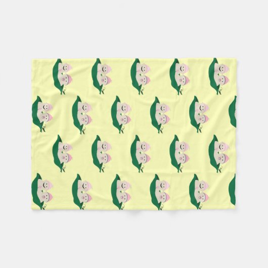 Twee erwten in een podtweeling babymeisjes fleece deken (Voorkant (Horizontaal))