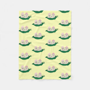 Twee erwten in een podtweeling babymeisjes fleece deken