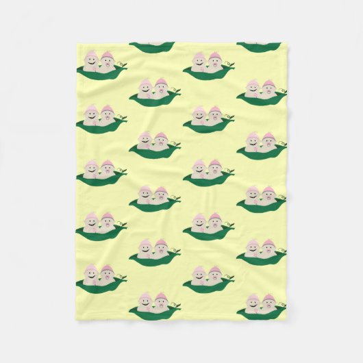 Twee erwten in een podtweeling babymeisjes fleece deken (Voorkant)