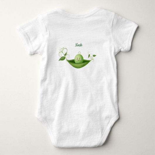 Twee erwten in een podtweeling romper (Achterkant)