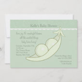 Twee erwten in een uitnodiging tot het Baby shower (Voorkant)