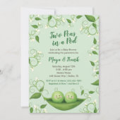 Twee erwten in een uitnodiging van het Baby shower (Voorkant)