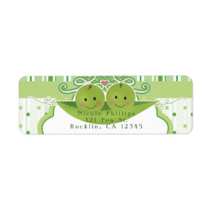 Twee erwten in een uitnodiging van het Baby shower Etiket