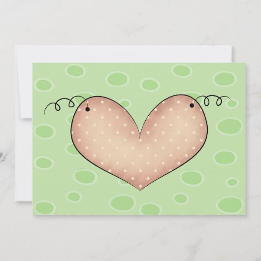 Twee erwten in een uitnodiging voor het Baby showe (Achterkant)