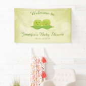 Twee erwten in pod Baby shower banner Twins Neutra (Insitu)