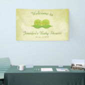 Twee erwten in pod Baby shower banner Twins Neutra (Beurs)