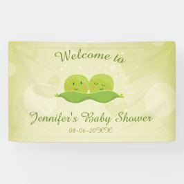 Twee erwten in pod Baby shower banner Twins Neutra
