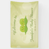 Twee erwten in pod Baby shower banner Twins Neutra (Verticaal)