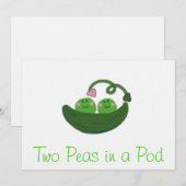 Twee erwten in Pod-uitnodigingen Kaart (Voorkant / Achterkant)
