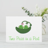 Twee erwten in Pod-uitnodigingen Kaart (Staand voorkant)