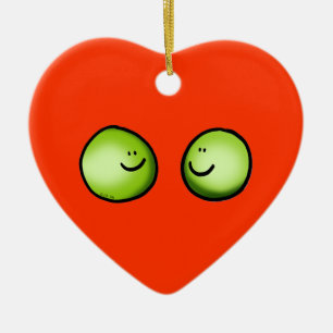 Twee erwten keramisch ornament