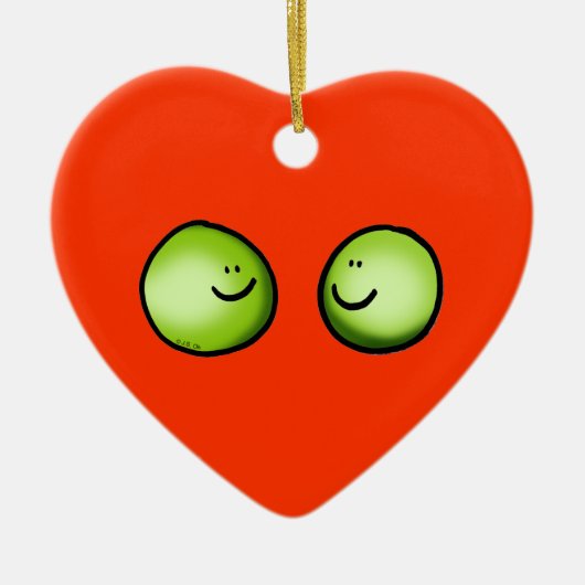 Twee erwten keramisch ornament (Voorkant)
