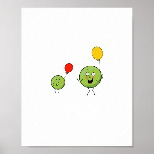 Twee erwten, leuk erwten thema poster (Voorkant)