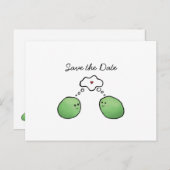 Twee erwten zonder peul aankondigingskaart (Voorkant / Achterkant)