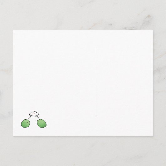 Twee erwten zonder peul aankondigingskaart (Achterkant)