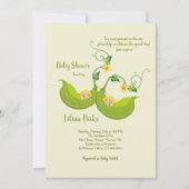 Twee erwtenpads Verticaal Baby shower Invitation Kaart (Voorkant)