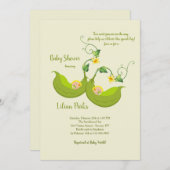 Twee erwtenpads Verticaal Baby shower Invitation Kaart (Voorkant / Achterkant)