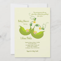 Twee erwtenpads Verticaal Baby shower Invitation