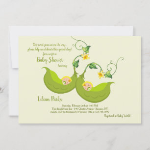 Twee Erwtenschillen Baby Shower Uitnodiging