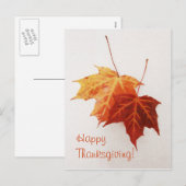 Twee esdoorns verlaten Happy Thanksgiving-briefkaa Feestdagenkaart (Voorkant / Achterkant)