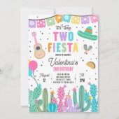 Twee-Esta Mexicaanse Fiesta 2e verjaardagsfeestje Kaart (Voorkant)