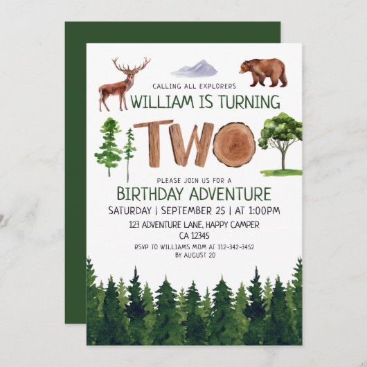 Twee Explorer Adventure Boys 2e verjaardag Kaart (Voorkant / Achterkant)