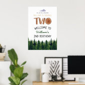 Twee Explorer Kinder 2e verjaardag welkomstbord Poster (Thuiskantoor)