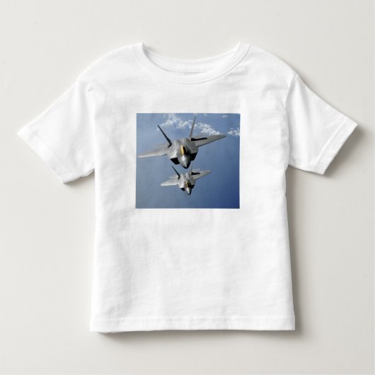 Twee F-22-Raptors vliegen over de Stille Oceaan Kinder Shirts (Voorkant)