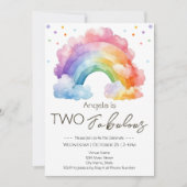 Twee Fabulous Rainbow Kids verjaardag Kaart (Voorkant)