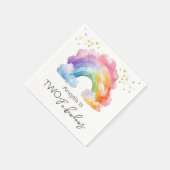 Twee Fabulous Rainbow Kids verjaardag Servet (Hoek)