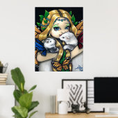 Twee Fae Ferretten ART PRINT-feeënfantasie Poster (Thuiskantoor)