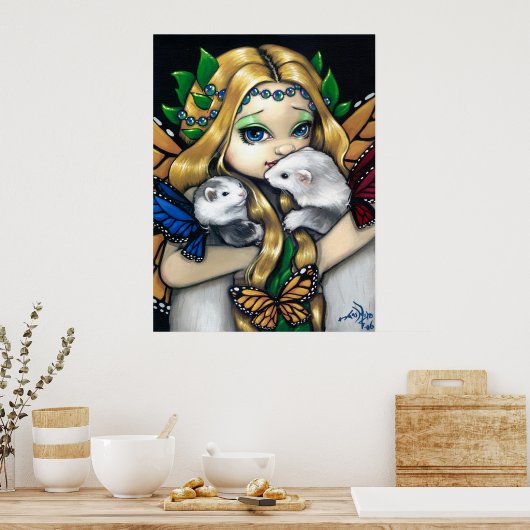 Twee Fae Ferretten ART PRINT-feeënfantasie Poster (Keuken)