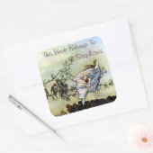 Twee Fairies Bookplate Vierkante Sticker (Envelop)