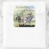 Twee Fairies Bookplate Vierkante Sticker (Tas)