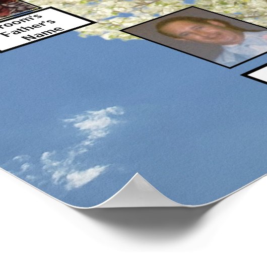 Twee familiebomen Blossoming Tree Foto | Blauw luc Poster (Hoek)