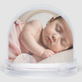 Twee familiefoto's Gepersonaliseerd Sneeuw Wereldb Sneeuwbol (Achterkant)