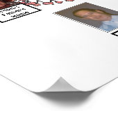 Twee families Roze fractal Tree Foto Name Poster (Hoek)