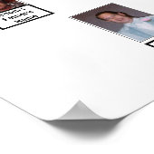 Twee families Roze fractal Tree Foto Name Poster (Hoek)