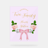 Twee Fancy Boog Bloemen Verjaardag Acryl Bord (Voorkant)