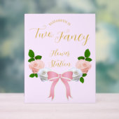 Twee Fancy Boog Bloemen Verjaardag Acryl Bord (Neutraal)