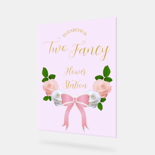 Twee Fancy Boog Bloemen Verjaardag Acryl Bord (Hoek)