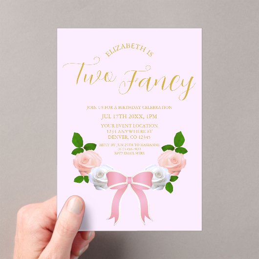 Twee Fancy Boog Bloemen Verjaardag Acryl Uitnodigingen (Insitu (Draagbaar))