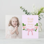 Twee Fancy Boog Bloemen Verjaardag Bedankkaart (Staand voorkant)